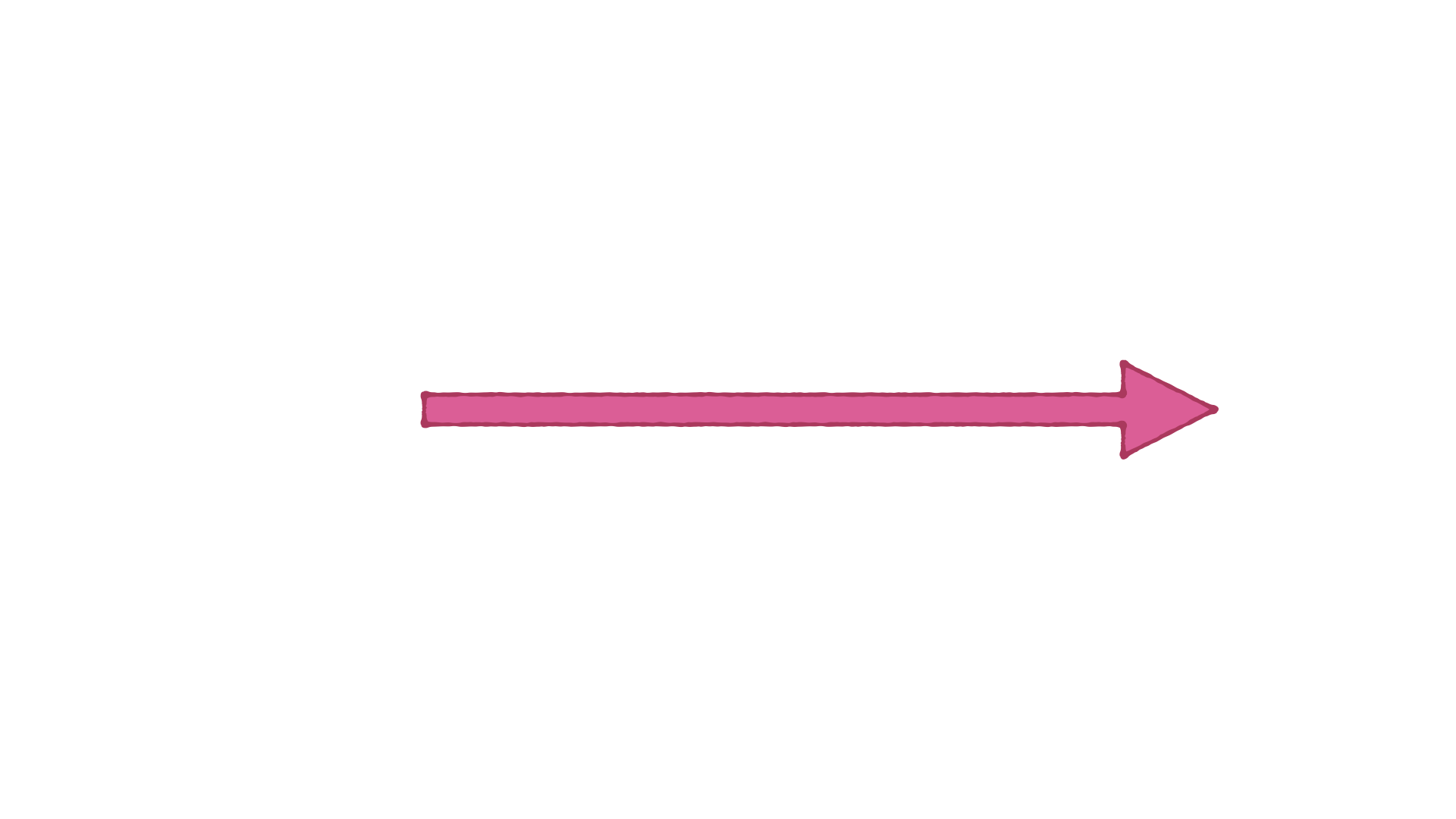 Flecha alargada rosa mediana