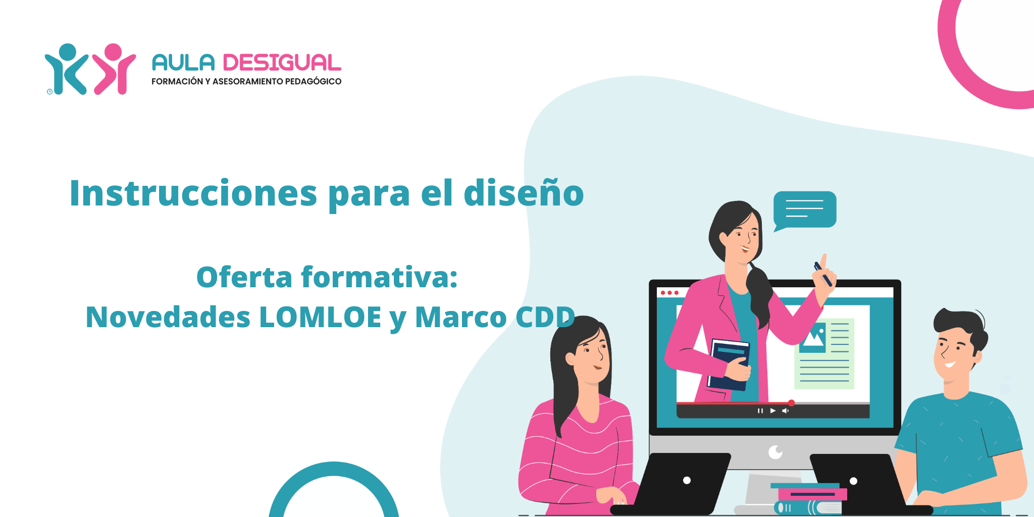 Portada del Diseño Instruccional de los cursos de la oferta formativa sobre novedades LOMLOE y Marco CDD